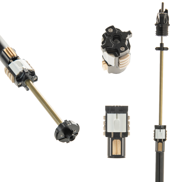 Bild zeig die mechanische Blockierheinheit Rapid locking unit der NGS2 Sattelstütze aus mehreren Perspektiven.