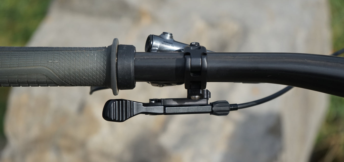 Eightpins Underbar Remote Hebel für Dropperpost CNC gefräst in Österreich und kompatibel mit allen Bowdenzug betätigten Teleskopsattelstützen.