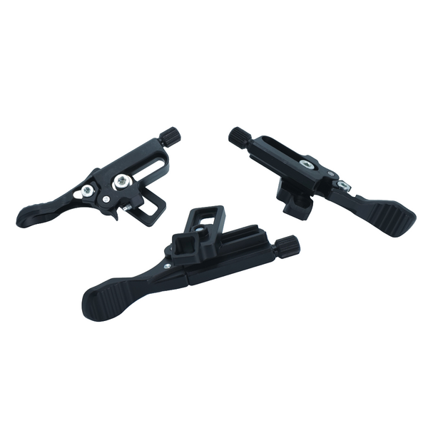 Im Bild zu sehen sind drei Eightpins Underbar remote Hebel fotografiert aus verschiedenen Perspektiven.