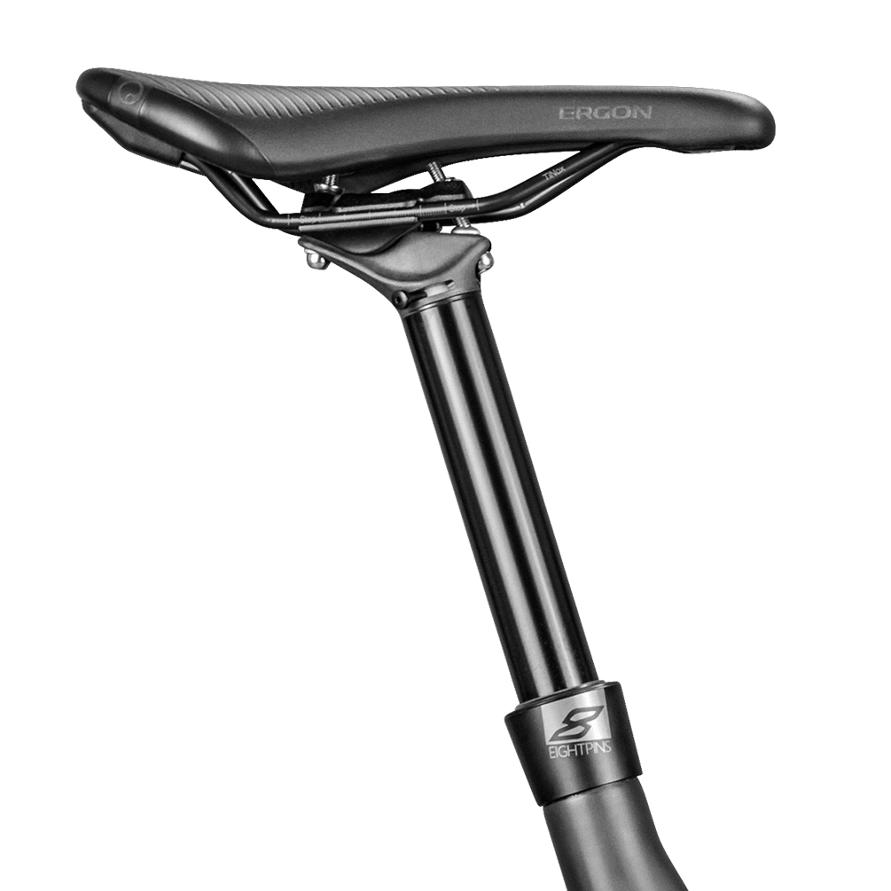 Bild zeigt eine Eightpins H01 Sattelstütze von der Seite, verbaut in einem Rotwild RX375.